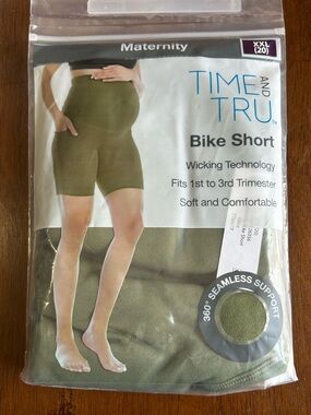 Time and Tru Olive Green Maternity Bike Shorts